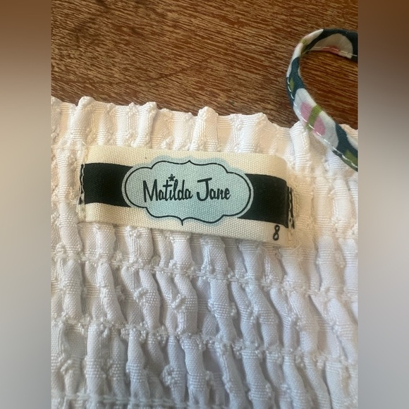 Matilda Jane White & Green Spaghetti Strap Sundress - Kids‎ Size 8 - Picture 4 of 7